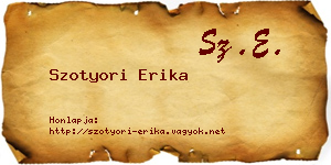 Szotyori Erika névjegykártya