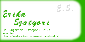 erika szotyori business card